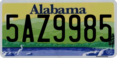 AL license plate 5AZ9985