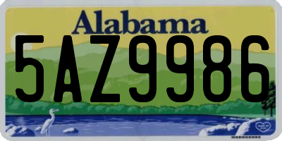AL license plate 5AZ9986