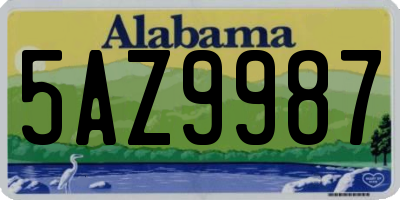 AL license plate 5AZ9987
