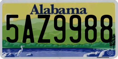 AL license plate 5AZ9988
