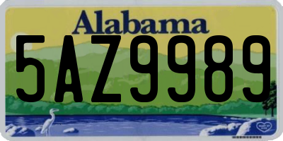 AL license plate 5AZ9989