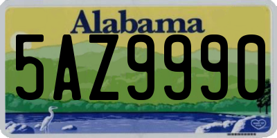 AL license plate 5AZ9990