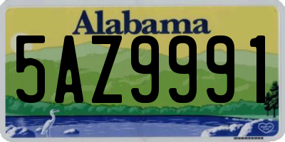 AL license plate 5AZ9991
