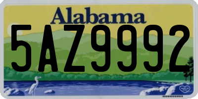 AL license plate 5AZ9992