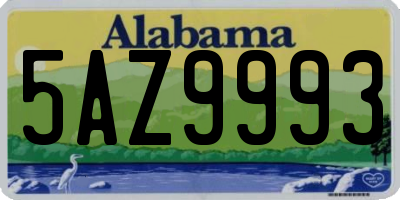 AL license plate 5AZ9993