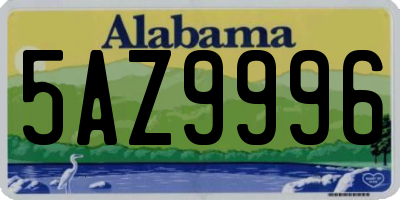 AL license plate 5AZ9996