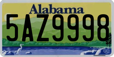 AL license plate 5AZ9998
