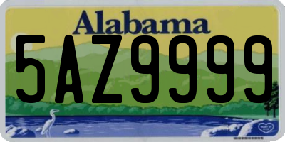 AL license plate 5AZ9999