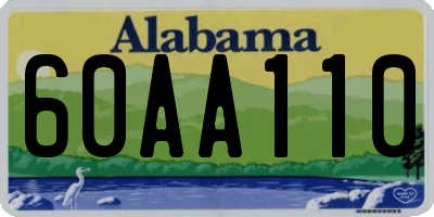 AL license plate 60AA110