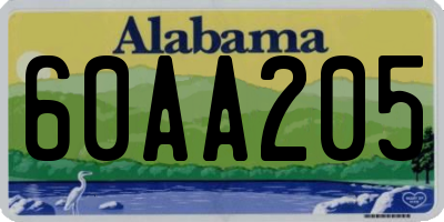 AL license plate 60AA205