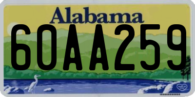 AL license plate 60AA259