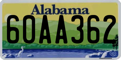 AL license plate 60AA362