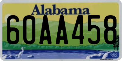 AL license plate 60AA458