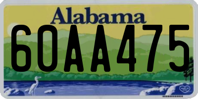AL license plate 60AA475