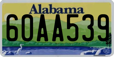 AL license plate 60AA539