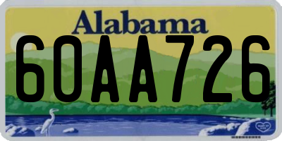 AL license plate 60AA726