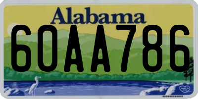 AL license plate 60AA786