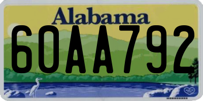 AL license plate 60AA792