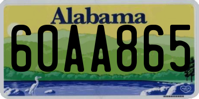 AL license plate 60AA865