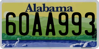 AL license plate 60AA993