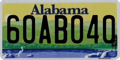 AL license plate 60AB040