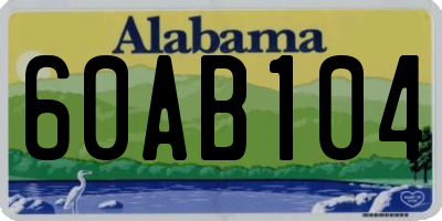 AL license plate 60AB104
