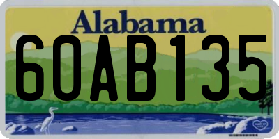 AL license plate 60AB135