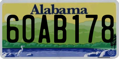 AL license plate 60AB178