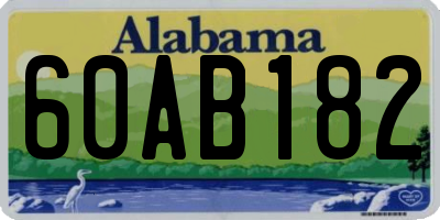 AL license plate 60AB182