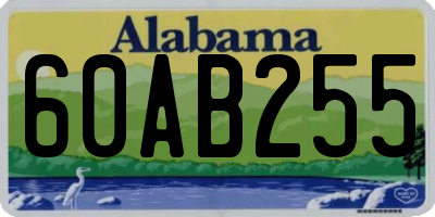 AL license plate 60AB255