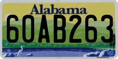 AL license plate 60AB263