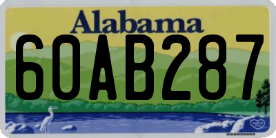 AL license plate 60AB287