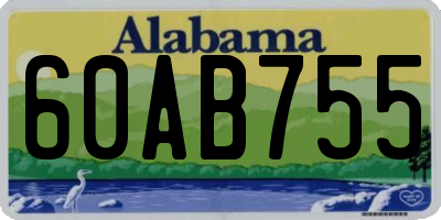 AL license plate 60AB755