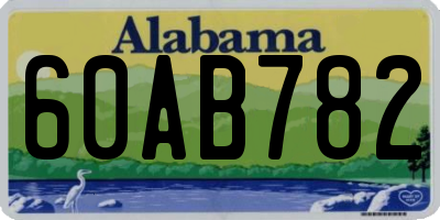 AL license plate 60AB782