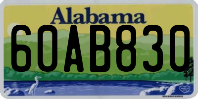AL license plate 60AB830