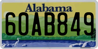 AL license plate 60AB849