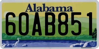 AL license plate 60AB851