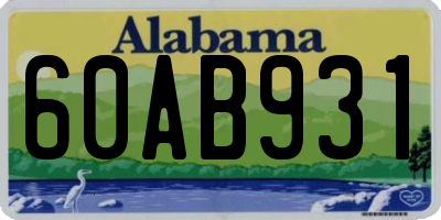 AL license plate 60AB931