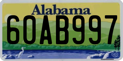 AL license plate 60AB997
