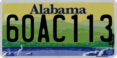 AL license plate 60AC113