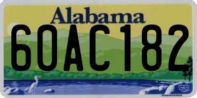 AL license plate 60AC182