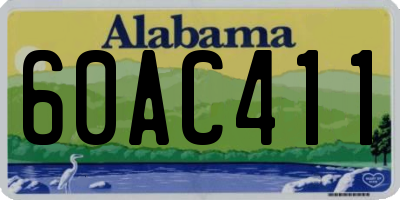 AL license plate 60AC411