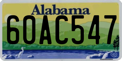 AL license plate 60AC547