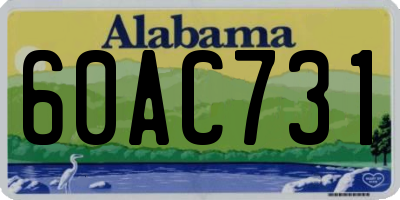 AL license plate 60AC731