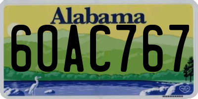 AL license plate 60AC767