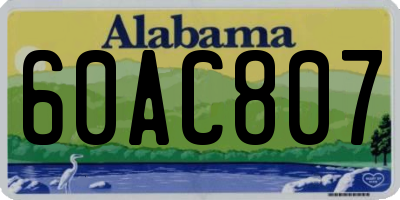 AL license plate 60AC807