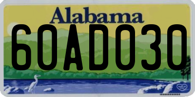 AL license plate 60AD030