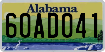 AL license plate 60AD041
