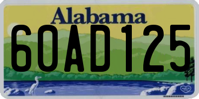 AL license plate 60AD125