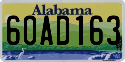 AL license plate 60AD163